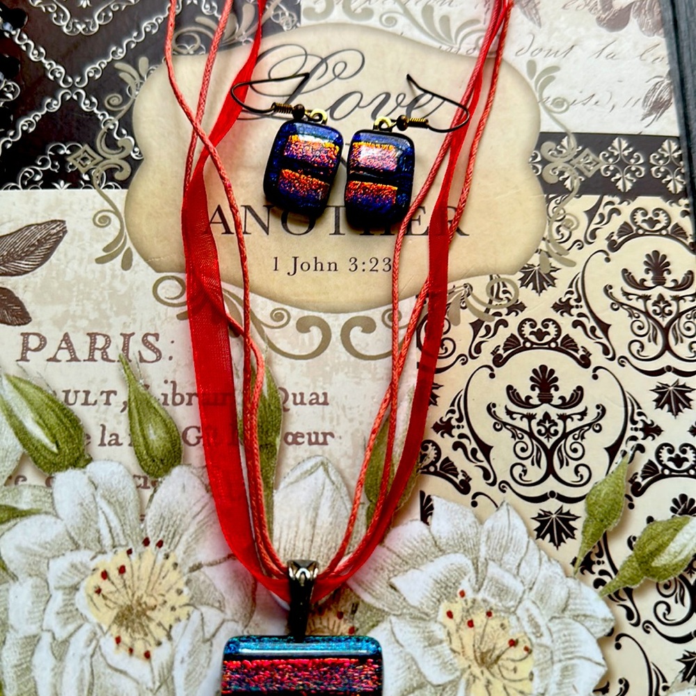 Used necklaces with earrings.